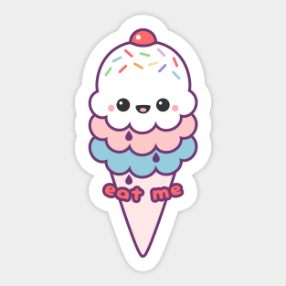 Eat Me Ice Cream Cone Sticker